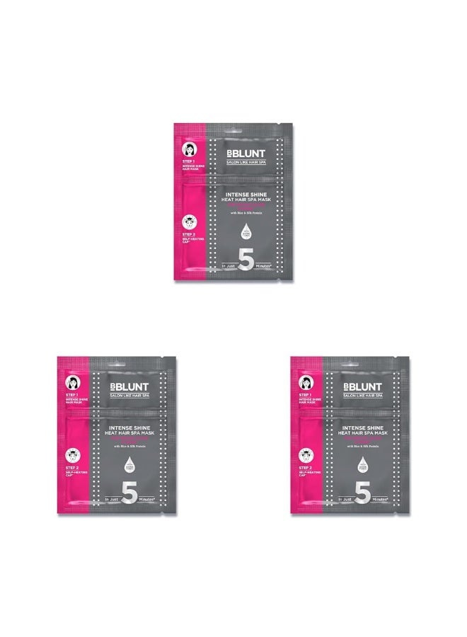BBLUNT Intense Shine Heat Unscented Hair Spa Mask for Dull Hair With Rice & Silk Protein For Salon-Like Hair Spa At Home - 70 Grams (Pack Of 3) - Image 1